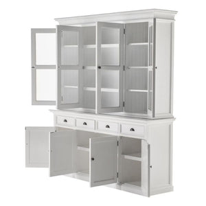 NOVASOLO Halifax Large White Buffet Hutch Unit w/ 4 Glass Doors BCA610 - White Tree Furniture