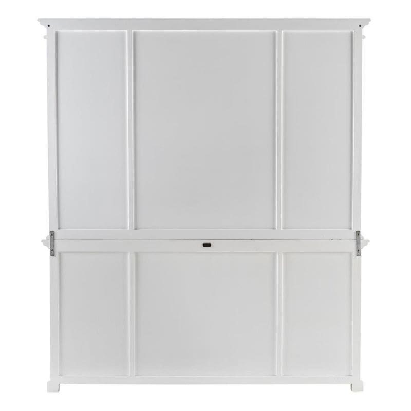 NOVASOLO Halifax Large White Buffet Hutch Unit w/ 4 Glass Doors BCA610 - White Tree Furniture