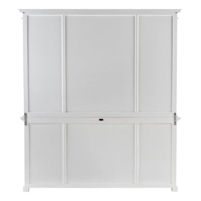 NOVASOLO Halifax Large White Buffet Hutch Unit w/ 4 Glass Doors BCA610 - White Tree Furniture