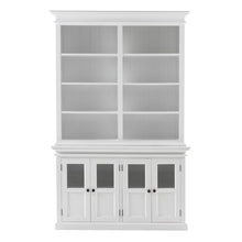 NOVASOLO Halifax White Painted Hutch Unit w/ 4 Glass Doors BCA612 - White Tree Furniture