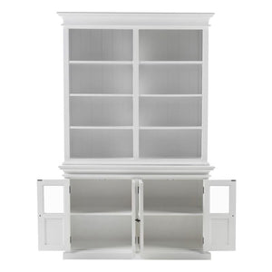 NOVASOLO Halifax White Painted Hutch Unit w/ 4 Glass Doors BCA612 - White Tree Furniture