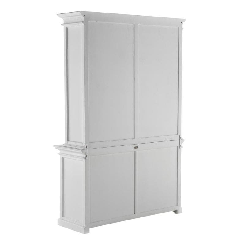 NOVASOLO Halifax White Painted Hutch Unit w/ 4 Glass Doors BCA612 - White Tree Furniture