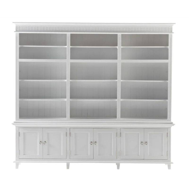 NOVASOLO SKANSEN Extra Large White Bookcase with Cupboards CA644