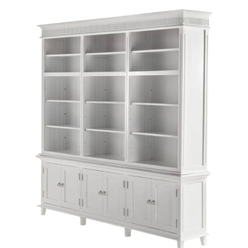 NOVASOLO SKANSEN Extra Large White Bookcase with Cupboards CA644