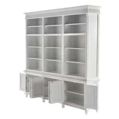 NOVASOLO SKANSEN Extra Large White Bookcase with Cupboards CA644