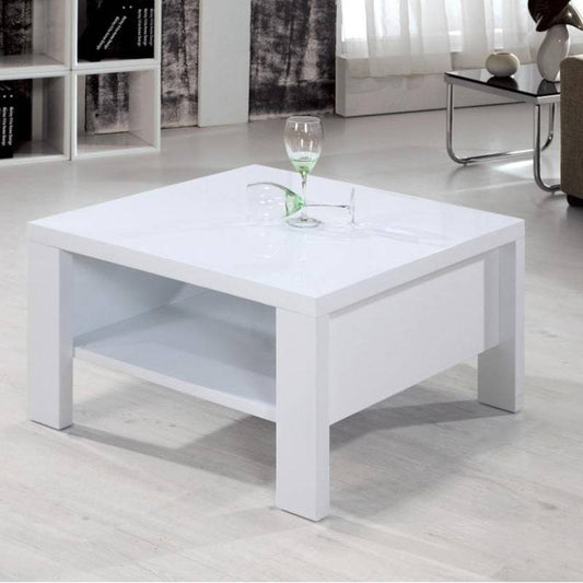 Peru High Gloss White Square Coffee Table - White Tree Furniture