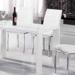 Peru High Gloss White Dining Table 120cm - White Tree Furniture