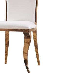 Pescara Set of 2 Dining Chairs in PU & Stainless Steel in Rose Gold Colour - White Tree Furniture