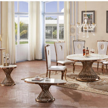 Pescara Set of 2 Dining Chairs in PU & Stainless Steel in Rose Gold Colour - White Tree Furniture