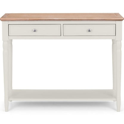 PROVENCE Grey Lacquer Hallway Console Table w/ Limed Oak Effect Top