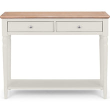 PROVENCE Grey Lacquer Hallway Console Table w/ Limed Oak Effect Top