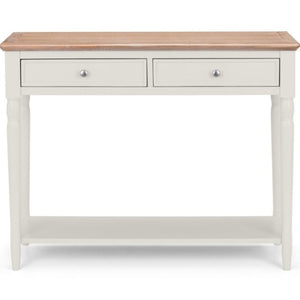 PROVENCE Grey Lacquer Hallway Console Table w/ Limed Oak Effect Top