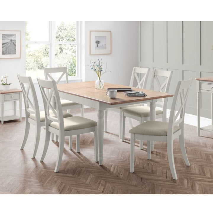 JULIAN BOWEN PROVENCE Grey Lacquer Dining Set with Table & 6 Chairs PRO111 - White Tree Furniture