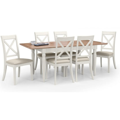 JULIAN BOWEN PROVENCE Grey Lacquer Dining Set with Table & 6 Chairs PRO111 - White Tree Furniture