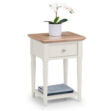 JULIAN BOWEN PROVENCE Grey Lacquer 1 Drawer Lamp Table with Limed Oak Effect Top PRO104 - White Tree Furniture