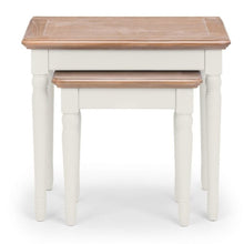 PROVENCE Grey Lacquer Nest of Tables w/ Limed Oak Effect Top PRO107 - White Tree Furniture