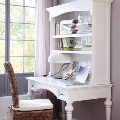 Provence White Painted Secretary Desk with Hutch - White Tree Furniture