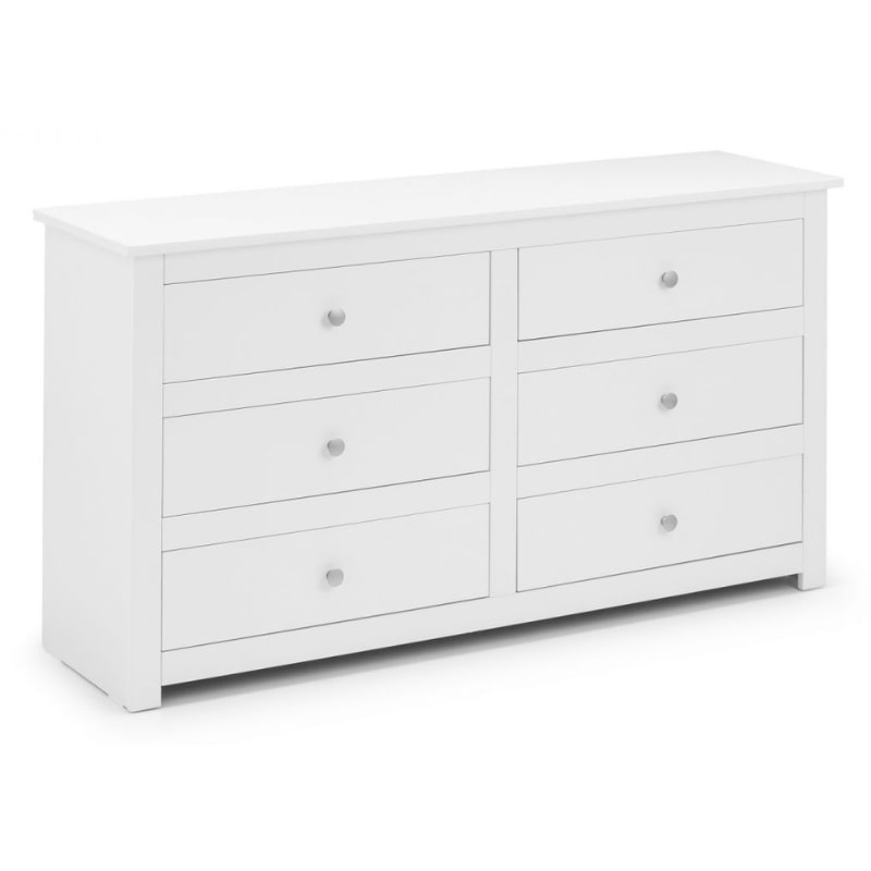 JULIAN BOWEN RADLEY Wide 6 Drawer White Bedroom Dresser