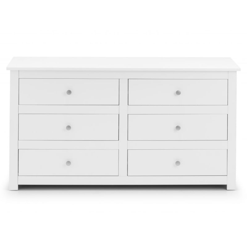 JULIAN BOWEN RADLEY Wide 6 Drawer White Bedroom Dresser