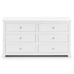 JULIAN BOWEN RADLEY Wide 6 Drawer White Bedroom Dresser