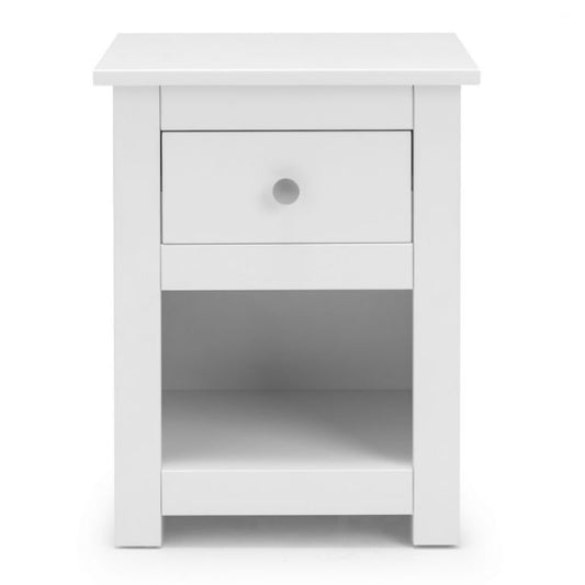 JULIAN BOWEN RADLEY 1 Drawer Bedside Cabinet in Surf White Lacquer - White Tree Furniture