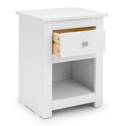 JULIAN BOWEN RADLEY 1 Drawer Bedside Cabinet in Surf White Lacquer - White Tree Furniture