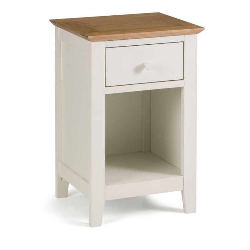 JULIAN BOWEN SALERNO Shaker Ivory & Oak 1 Drawer Bedside SAL301 - White Tree Furniture