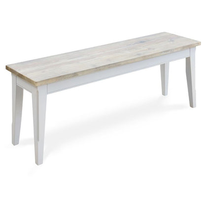 Baumhaus Signature Grey Dining Bench 130cm with Limed Wood Top CFF03A - White Tree Furniture