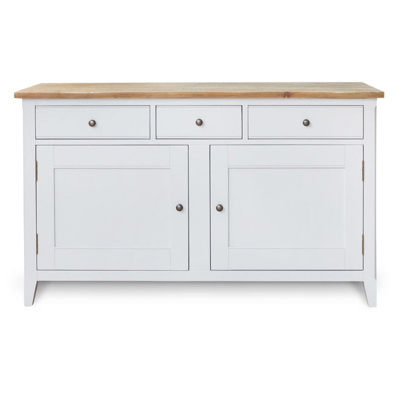 BAUMHAUS Signature Grey Large Sideboard w/ Limed Wood Top CFF02A - White Tree Furniture