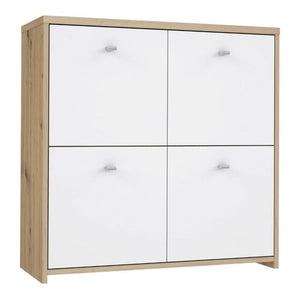 Best Chest Storage Cabinet w/ 4 Doors in Artisan Oak / White - White Tree Furniture