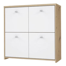 Best Chest Storage Cabinet w/ 4 Doors in Artisan Oak / White - White Tree Furniture