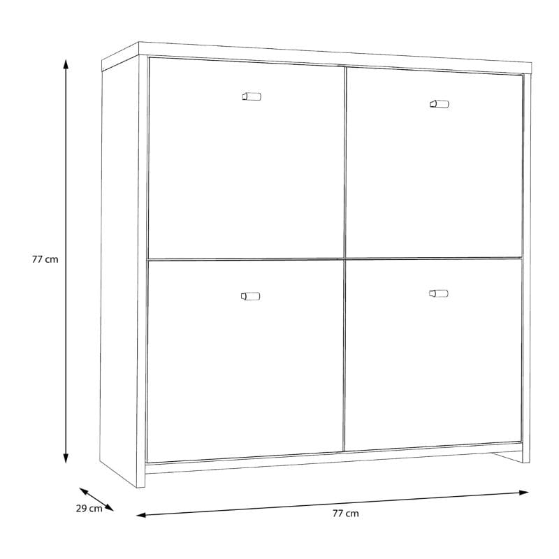 Best Chest Storage Cabinet w/ 4 Doors in Artisan Oak / White - White Tree Furniture