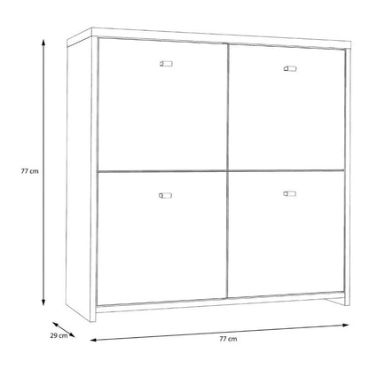 Best Chest Storage Cabinet w/ 4 Doors in Artisan Oak / White - White Tree Furniture