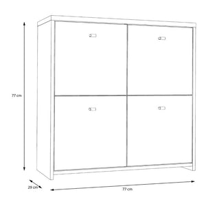 Best Chest Storage Cabinet w/ 4 Doors in Artisan Oak / White - White Tree Furniture