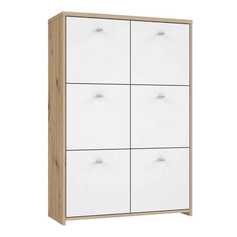 Best Chest Storage Cabinet w/ 6 Doors in Artisan Oak / White - White Tree Furniture