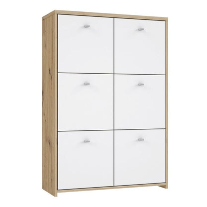 Best Chest Storage Cabinet w/ 6 Doors in Artisan Oak / White - White Tree Furniture