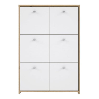 Best Chest Storage Cabinet w/ 6 Doors in Artisan Oak / White - White Tree Furniture