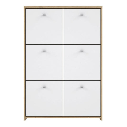 Best Chest Storage Cabinet w/ 6 Doors in Artisan Oak / White - White Tree Furniture