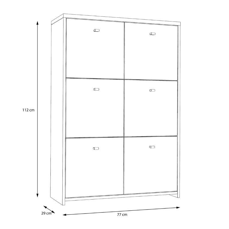 Best Chest Storage Cabinet w/ 6 Doors in Artisan Oak / White - White Tree Furniture