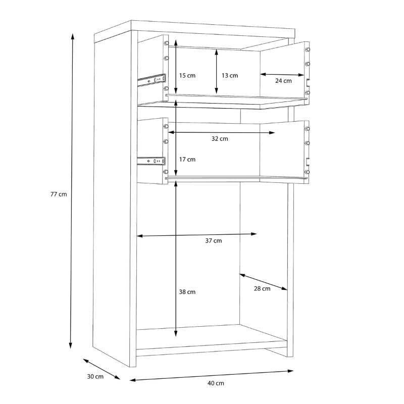 Best Chest Storage Cabinet in Artisan Oak / White - White Tree Furniture