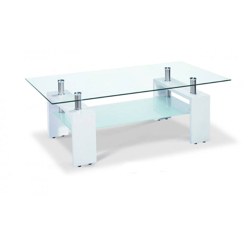 Telford Glass Coffee Table in High Gloss White - White Tree Furniture