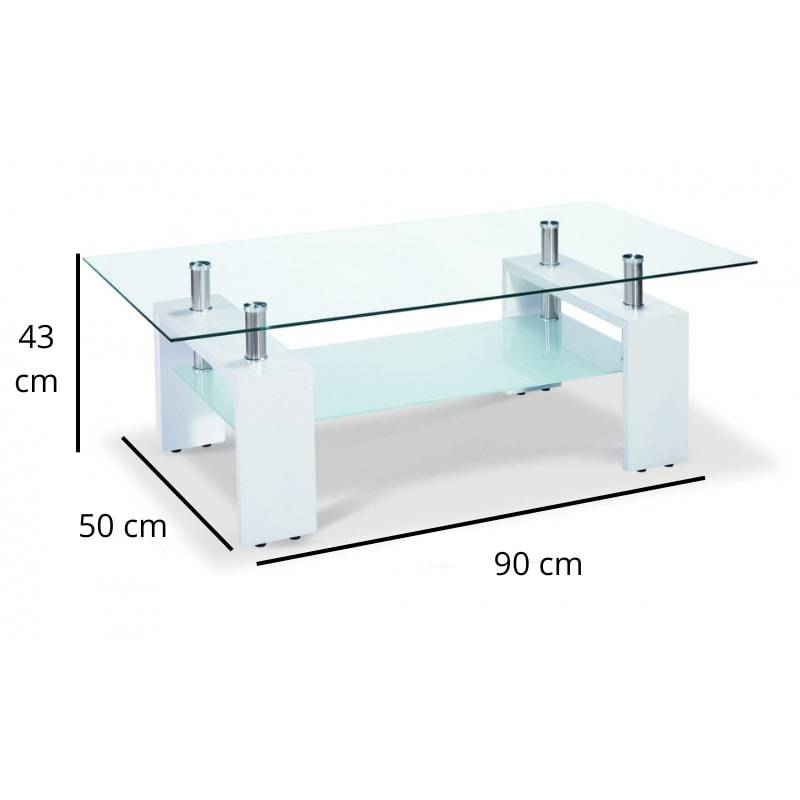 Telford Glass Coffee Table in High Gloss White - White Tree Furniture