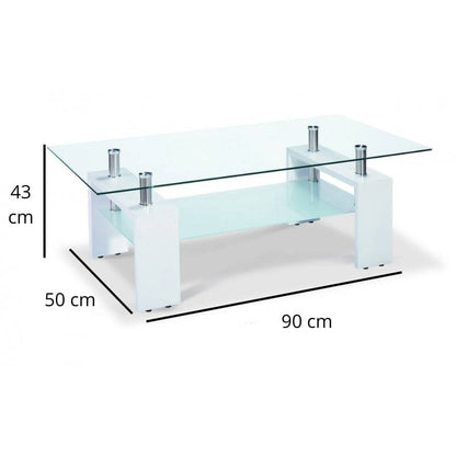 Telford Glass Coffee Table in High Gloss White - White Tree Furniture