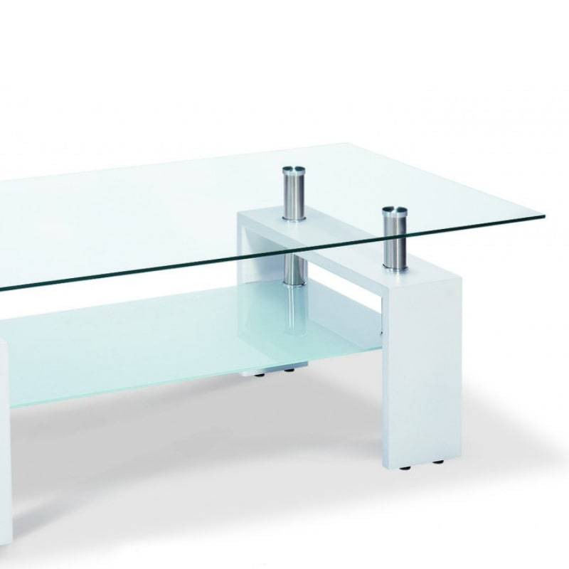 Telford Glass Coffee Table in High Gloss White - White Tree Furniture