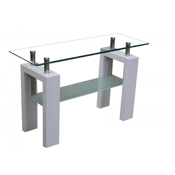 Telford Glass Console Table in High Gloss White  - White Tree Furniture