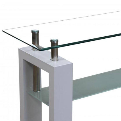 Telford Glass Console Table in High Gloss White  - White Tree Furniture