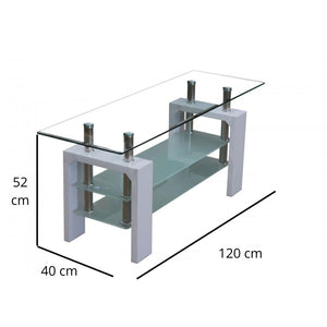 Telford Glass TV Unit in High Gloss White - White Tree Furniture