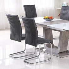 Topaz Set of 2 Grey Chairs in PU & Chrome - White Tree Furniture