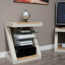 Z Shaped HiFi Cabinet in Painted Pine and Oak - White Tree Furniture