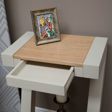 Z Shaped Small Hall Table in Painted Pine and Oak - White Tree Furniture